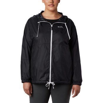 Columbia Flash Forward Windbreaker Plus Size, Chamarras Negros Para Mujer | 281095-IZM